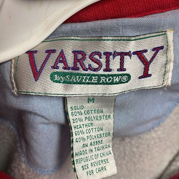 Varsity by Savile Row Men’s Sweat Shirt, Size M, Gray and Red - Picture 5 of 8